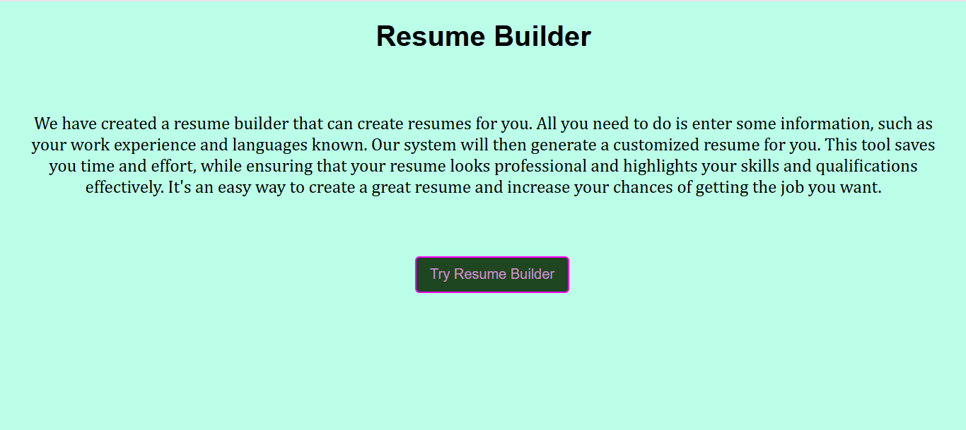 Resume Builder Screenshot